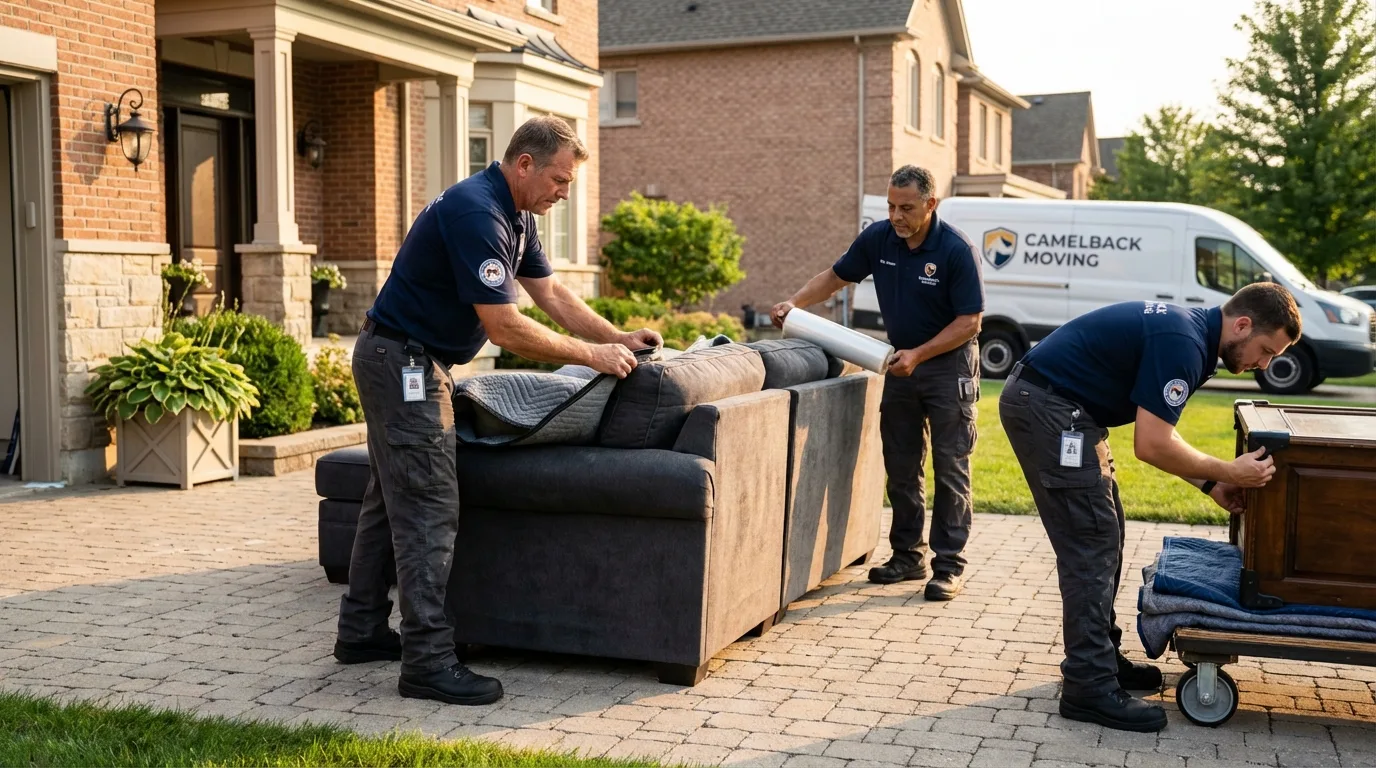Large estate moving crew wrapping furniture in Kapolei, HI
