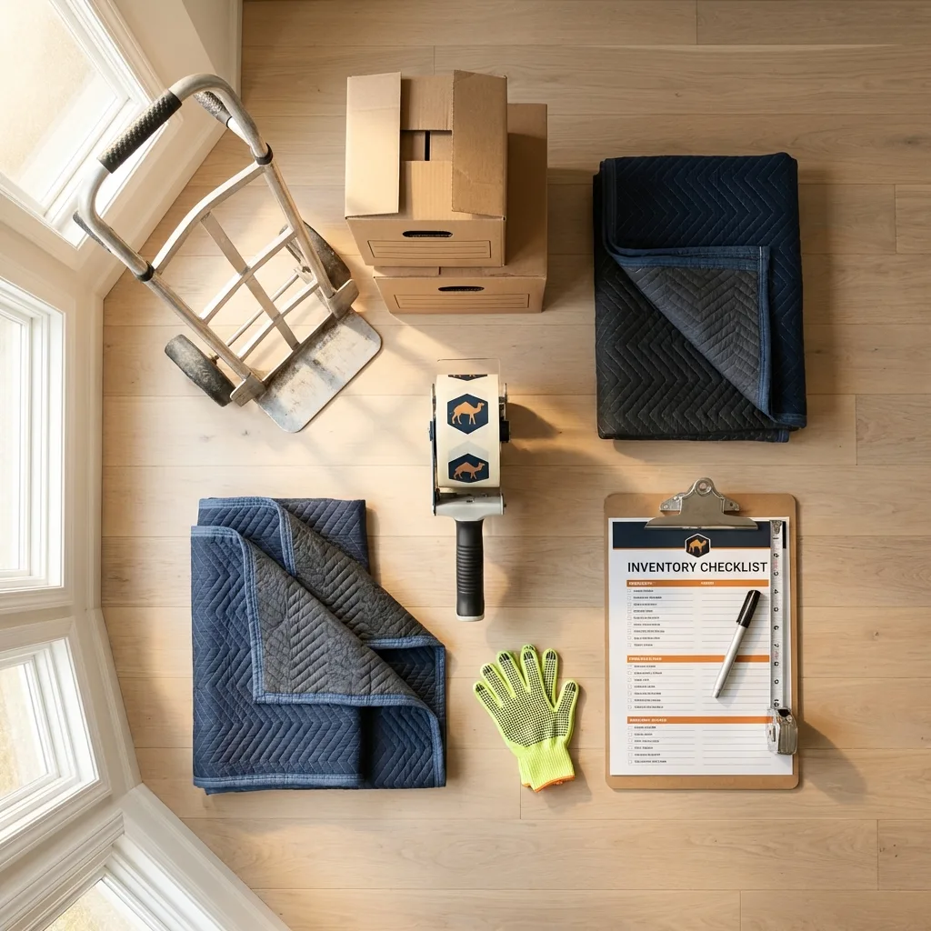 Professional moving supplies and packing materials layout for Kapolei residential relocations